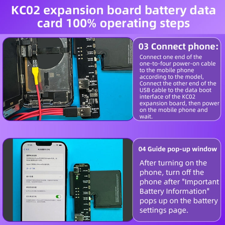 KC02 Placa de Expansión para iPhone Optimiza Batería