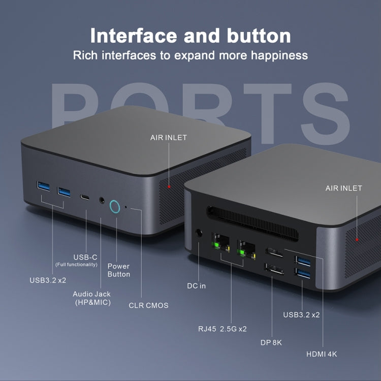 GXMO H90 Mini PC Intel Core I7 11390H 16GB+512GB WiFi6