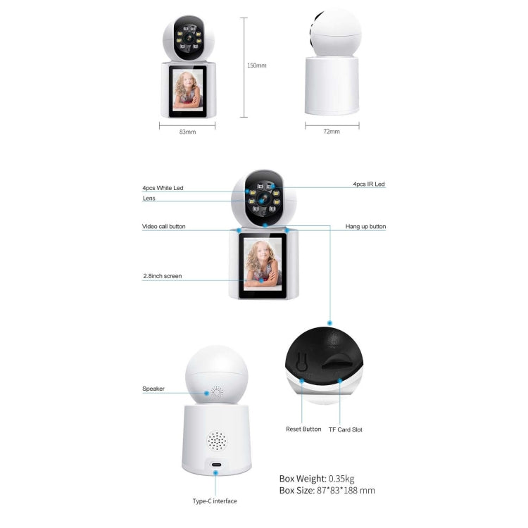 ESCAM QF104 Videollamada Cámara WiFi 3MP DetecciónHumanoide