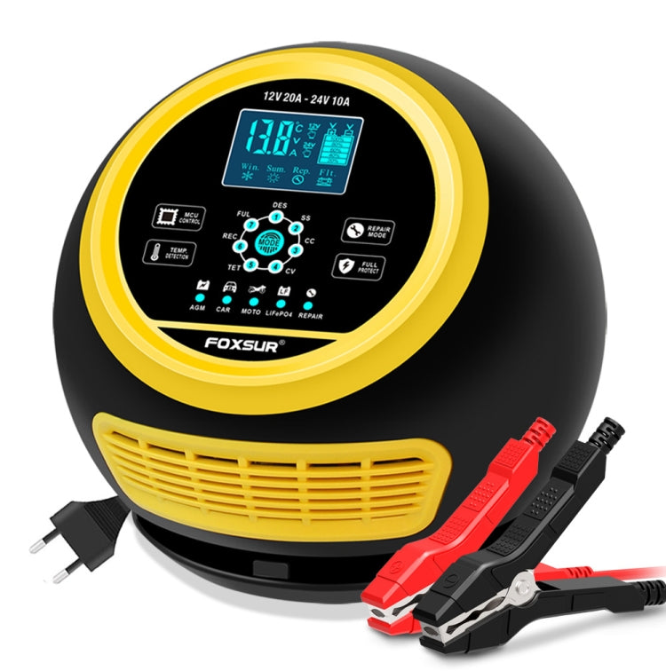 FOXSUR 20A 12V 24V Cargador De Batería Inteligente 7 Etapas