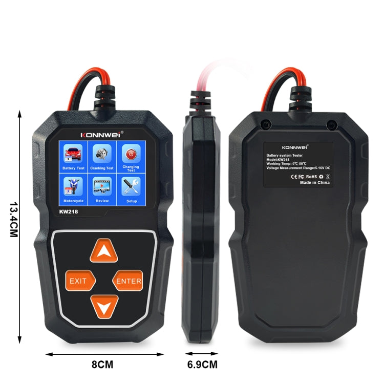 KONNWEI KW218 Probador De Batería Automóvil Pantalla 2,4
