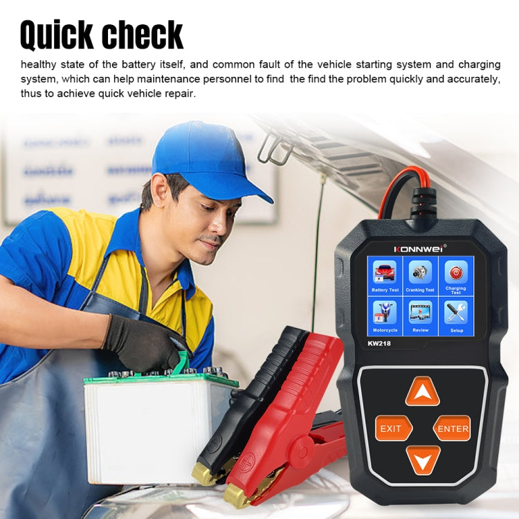 KONNWEI KW218 Probador De Batería Automóvil Pantalla 2,4