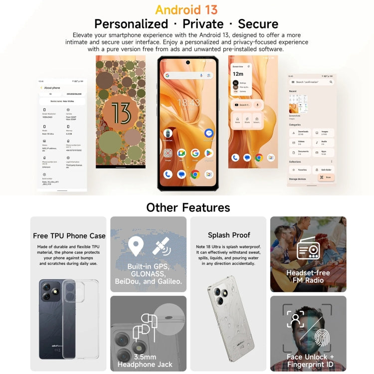 Ulefone Note 18 Ultra 6GB+256GB Smartphone 5G Android by Ulefone