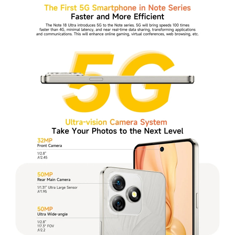 Ulefone Note 18 Ultra 6GB+256GB Smartphone 5G Android by Ulefone
