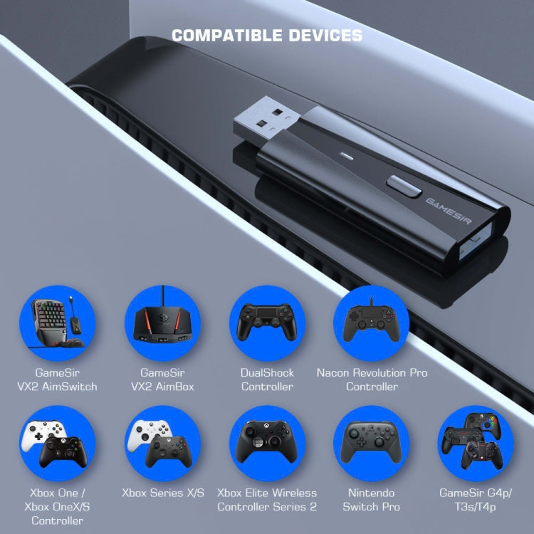 GameSir VX Adaptador PS5 Controles Teclado Ratón Plug Play