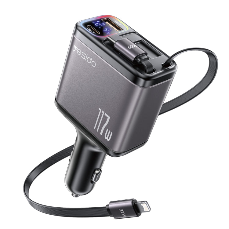 Yesido Y63 Cargador Coche 4 En 1 USB C Potencia 117W