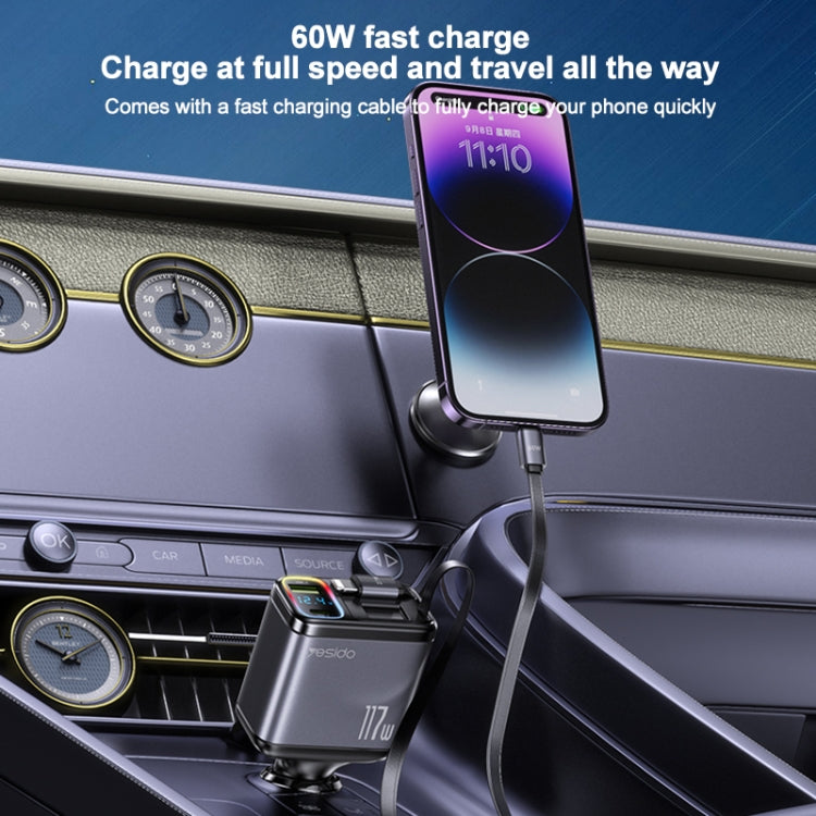 Yesido Y63 Cargador Coche 4 En 1 USB C Potencia 117W