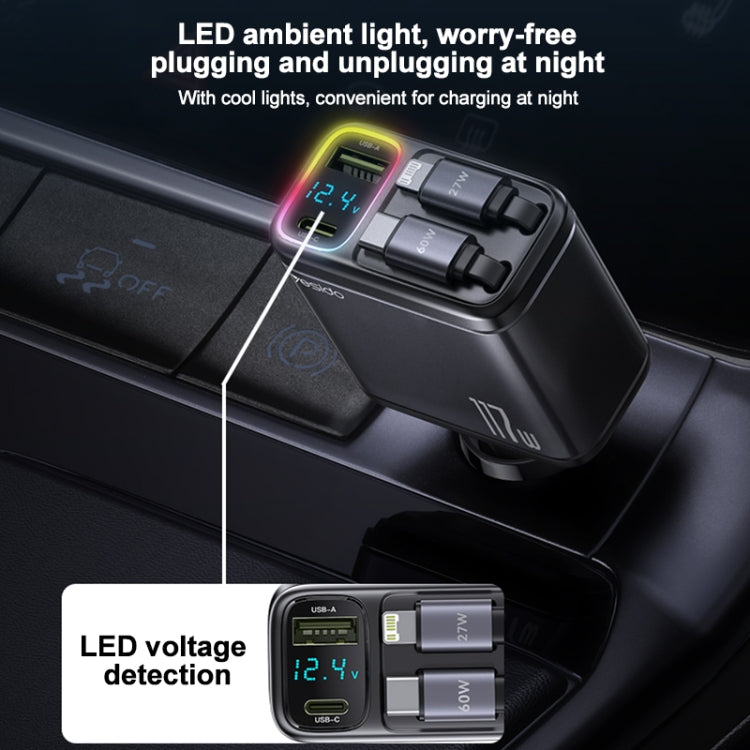 Yesido Y63 Cargador Coche 4 En 1 USB C Potencia 117W