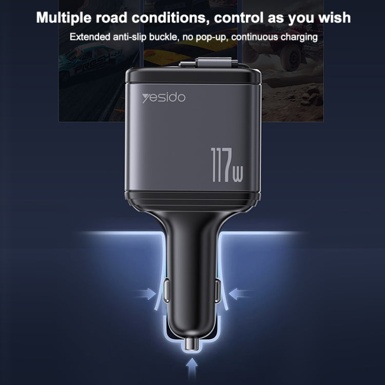 Yesido Y63 Cargador Coche 4 En 1 USB C Potencia 117W