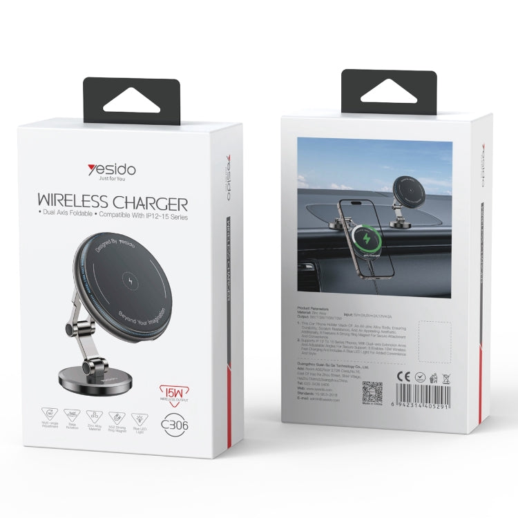 Yesido C306 Coche Soporte Carga Inalámbrica 15W Para Coche