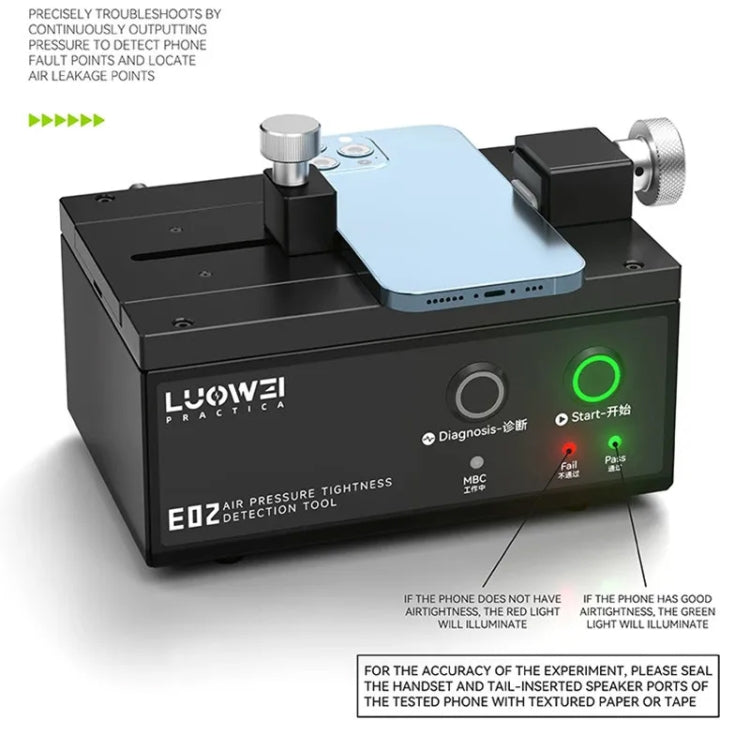Luowei LW-E022 Probador Estanqueidad Teléfono Presión
