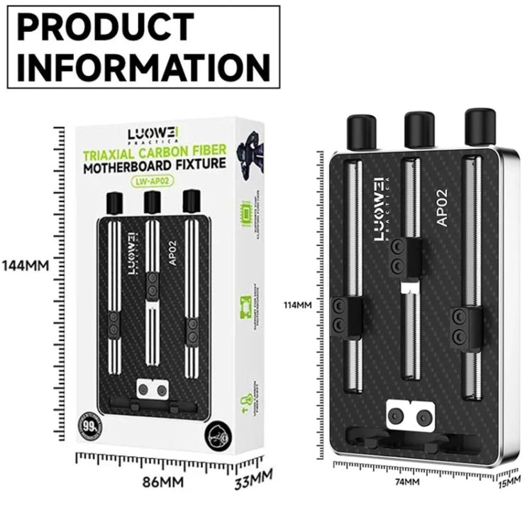 Luowei LW-AP02 Accesorio Placa Base Fibra Carbono AltaTemp