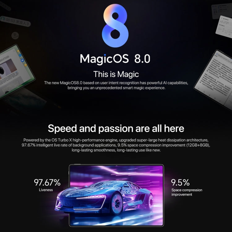 Tableta Honor MagicPad2 WiFi de 12,3 pulgadas con MagicOS 8.0.1 Qualcomm Snapdragon 8s Gen 3 Octa Core, 8GB+256GB, 12GB+256GB, 16GB+512GB, 16GB+1TB