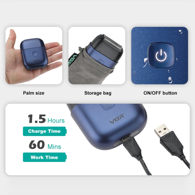 VGR V-340 Afeitadora Eléctrica Portátil Mini Carga USB Viaje