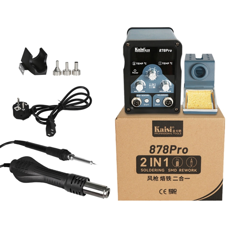 Kaisi 878Pro Estación de Soldadura Pistola Aire Caliente 2 En 1 Pantalla Digital
