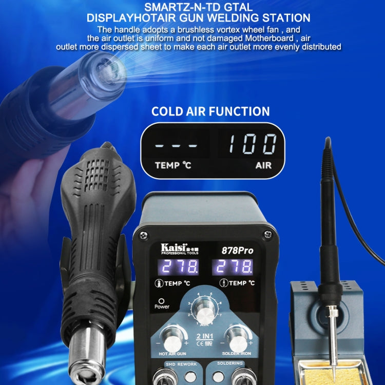 Kaisi 878Pro Estación de Soldadura Pistola Aire Caliente 2 En 1 Pantalla Digital