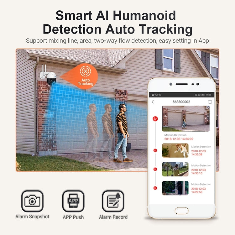ESCAM QF518 Cámara IP WiFi 5MP HD Detección Humana AI