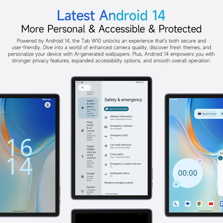 Ulefone Tab W10 Tableta 4GB+128GB WiFi Android14 10.1 by Ulefone