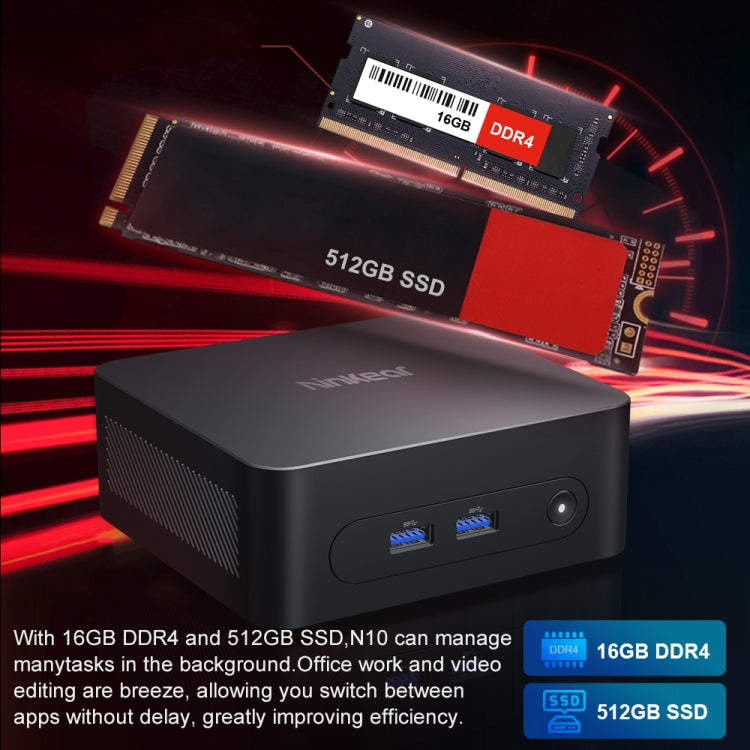 Ninkear N10 Mini PC Intel N100 16GB+512GB Windows 11 Edition