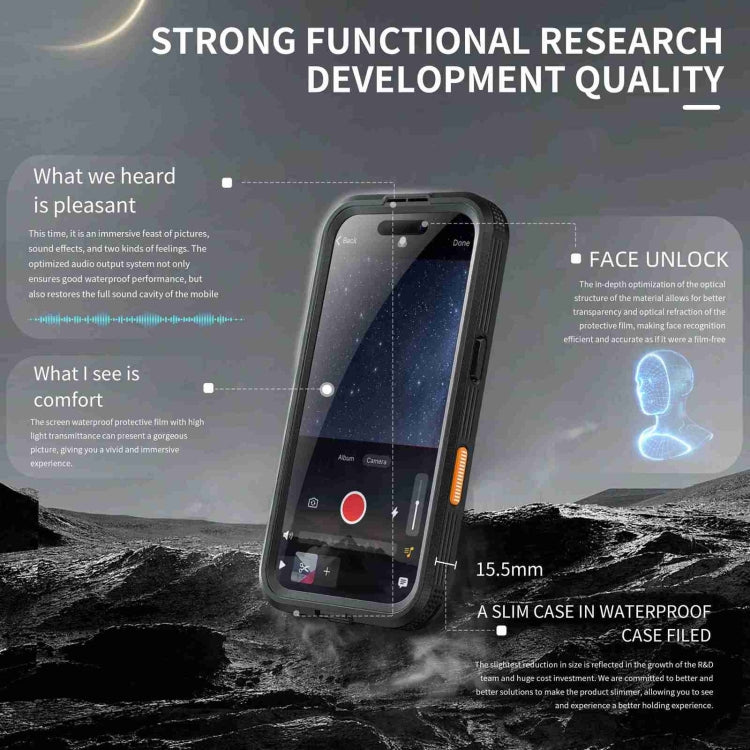 Funda para teléfono MagSafe con triple protección y resistencia al agua IP68 de RedPepper, For iPhone 16 Pro Max, For iPhone 16 Pro, For iPhone 16 Plus, For iPhone 16