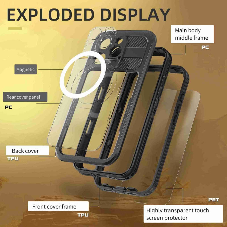 Funda para teléfono MagSafe con triple protección y resistencia al agua IP68 de RedPepper, For iPhone 16 Pro Max, For iPhone 16 Pro, For iPhone 16 Plus, For iPhone 16