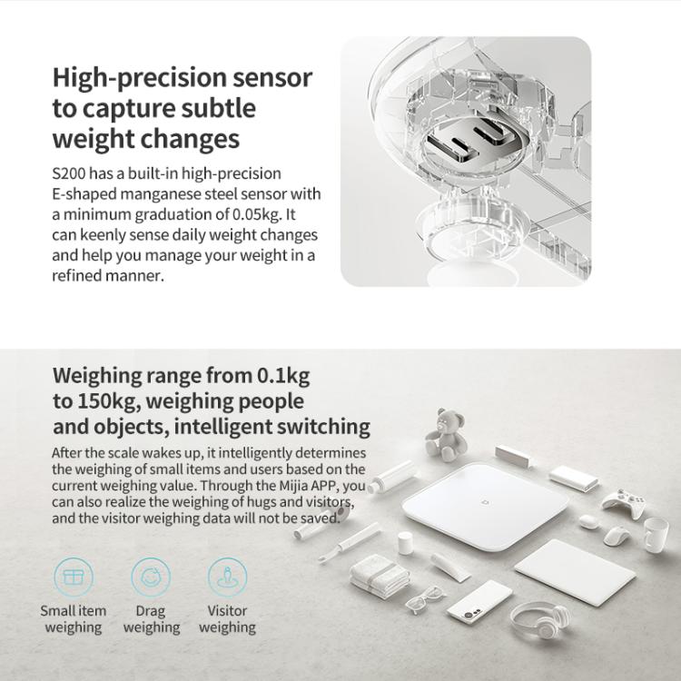 Xiaomi Mijia S200 Báscula Inteligente Rango 0.1-150 Kg