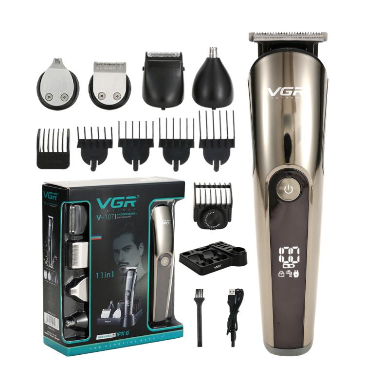 VGR V-107 Cortadora de Cabello Eléctrica 11 En 1 Kit Con Accesorios