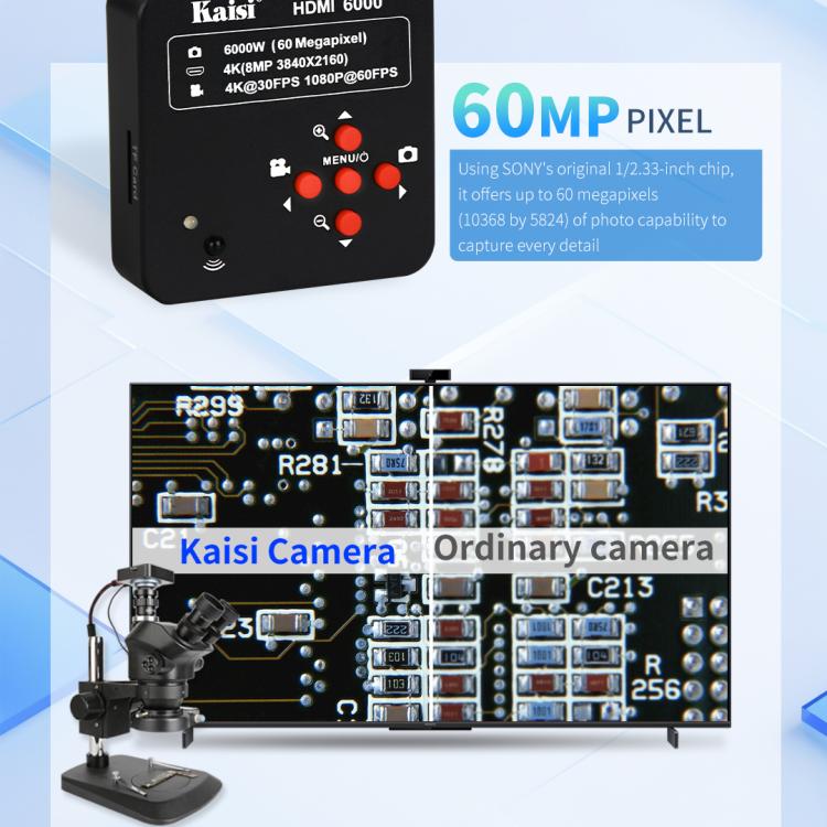Kaisi HDMI 6000 Cámara Industrial para Microscopio 60MP