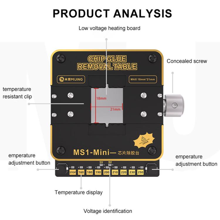 Mijing MS1-Mini Estación Calentamiento Soldadura 160-250C