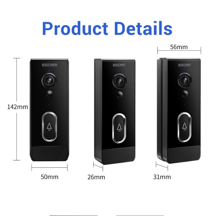 ESCAM V5 Timbre Inalámbrico 1080P Puerta Inteligente 128GB