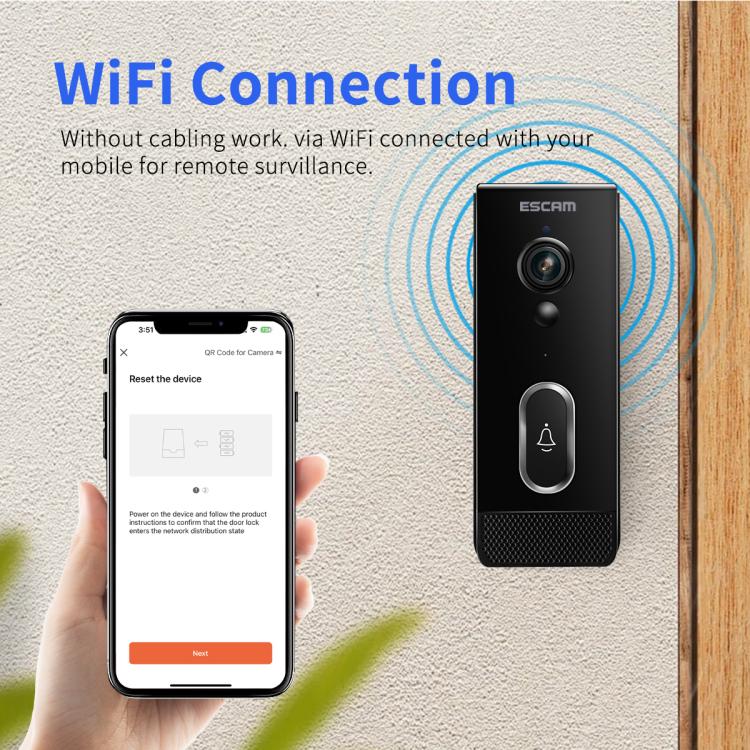 ESCAM V5 Timbre Inalámbrico 1080P Puerta Inteligente 128GB