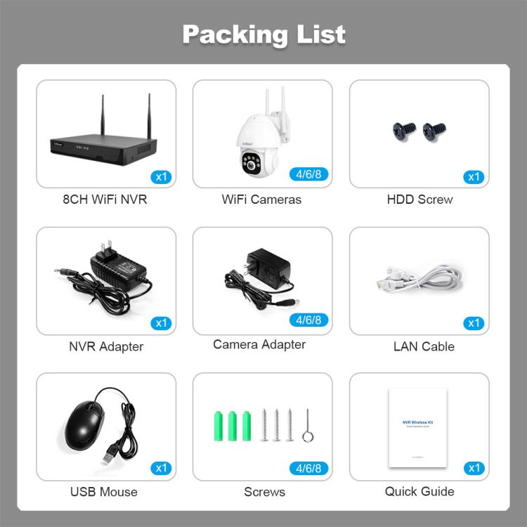 SriHome NVS001E-IPC039B Sistema de cámaras inalámbricas 5MP