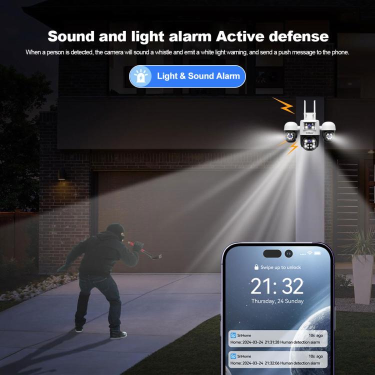 SriHome SH069 Cámara De Seguridad Con Zoom Digital 3X Para Hogar