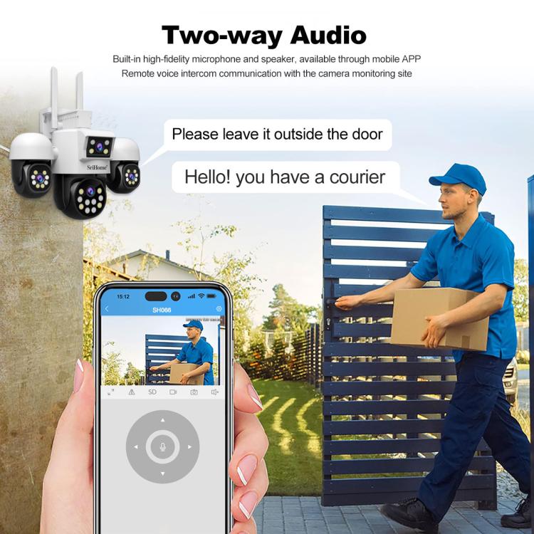 SriHome SH069 Cámara De Seguridad Con Zoom Digital 3X Para Hogar