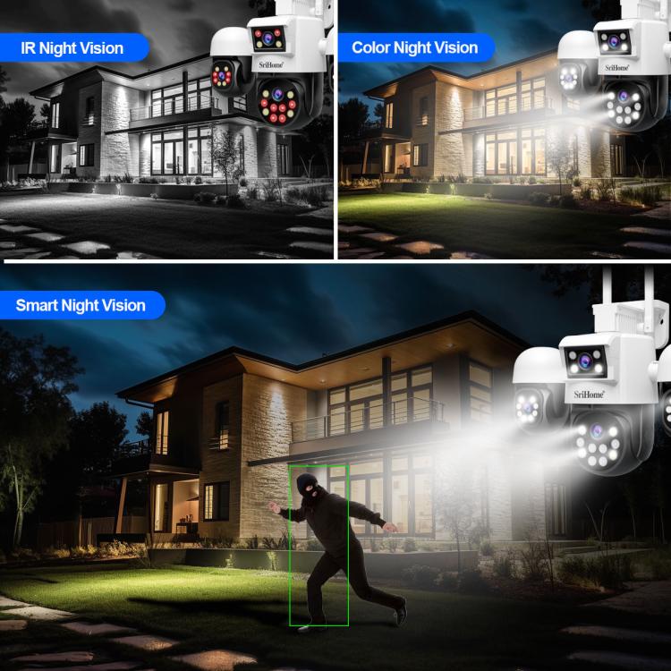 SriHome SH069 Cámara De Seguridad Con Zoom Digital 3X Para Hogar