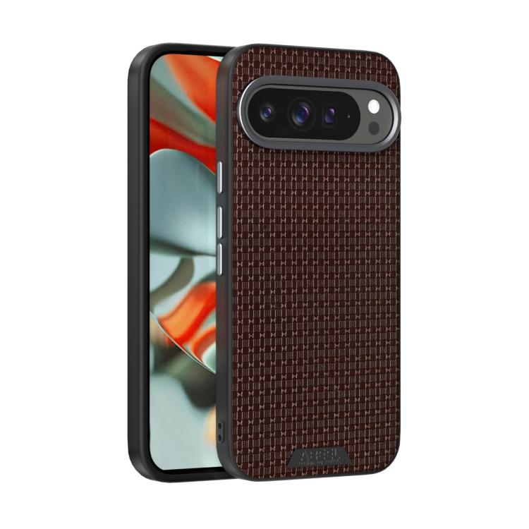 Funda de cuero con patrón ABEL Ruyi 6D Micro Relief MagSafe para teléfono, For Google Pixel 9a, For Google Pixel 9 Pro XL, For Google Pixel 9 / 9 Pro