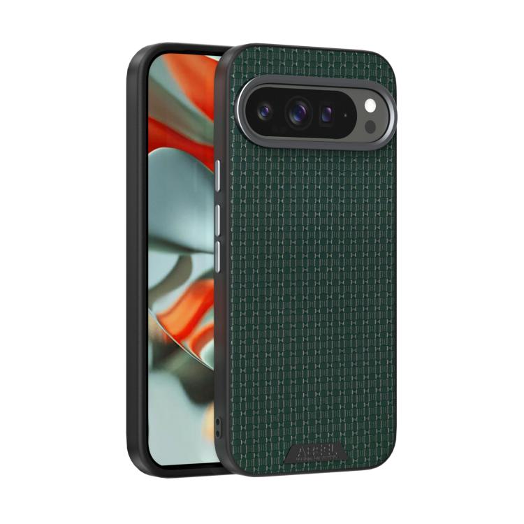 Funda de cuero con patrón ABEL Ruyi 6D Micro Relief MagSafe para teléfono, For Google Pixel 9a, For Google Pixel 9 Pro XL, For Google Pixel 9 / 9 Pro