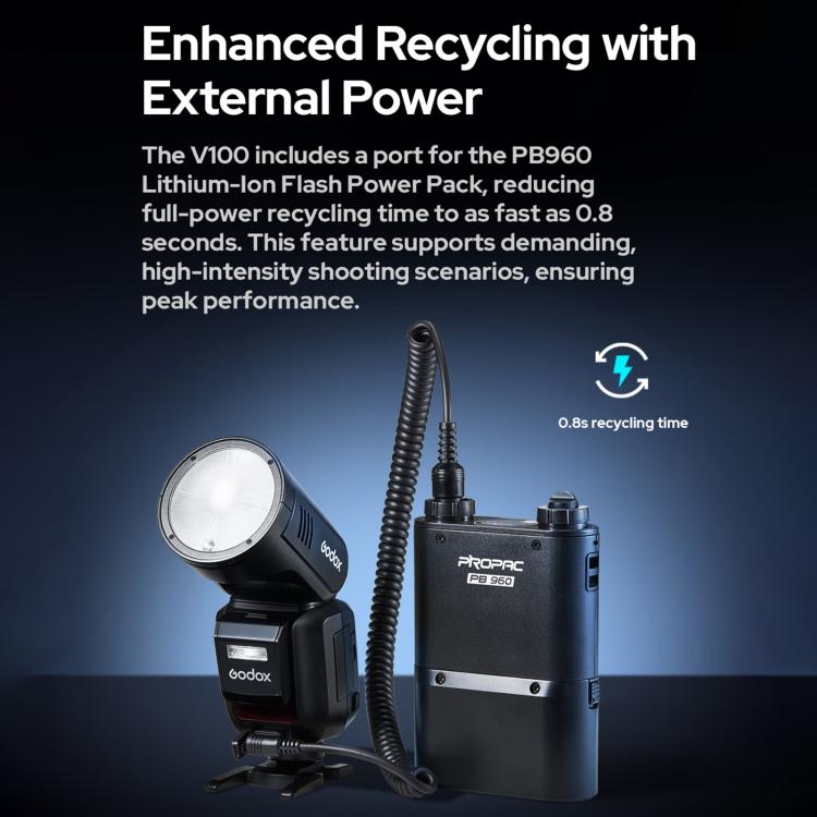 Godox V100 Round Head TTL Flash Externo con Cabezal Redondo Profesional