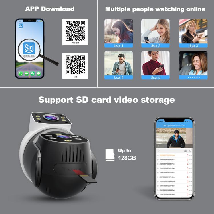 SriHome SH068 E27 4MP Light Bulb Camera IP66 Waterproof