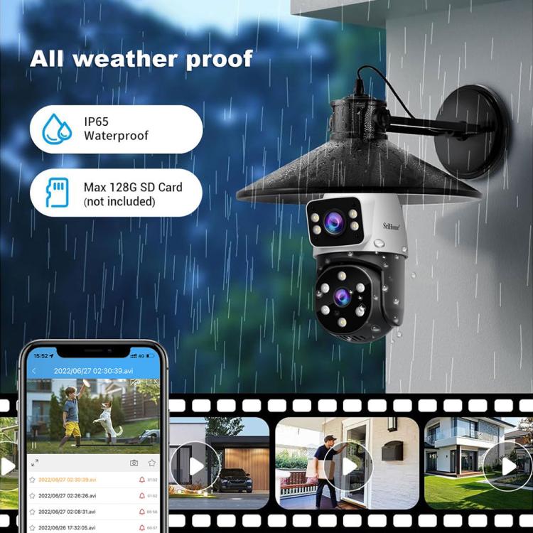 SriHome SH068 E27 4MP Light Bulb Camera IP66 Waterproof