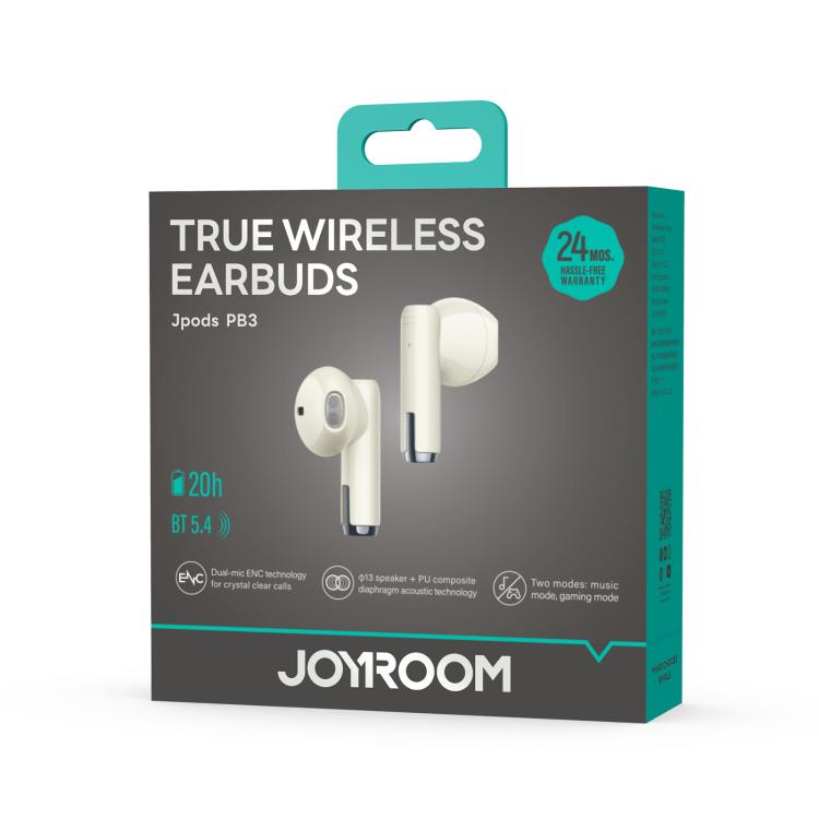 JOYROOM Jpods JR-PB3 Auriculares Inalámbricos Verdaderos Sonido Equilibrado Batería de 6 Horas