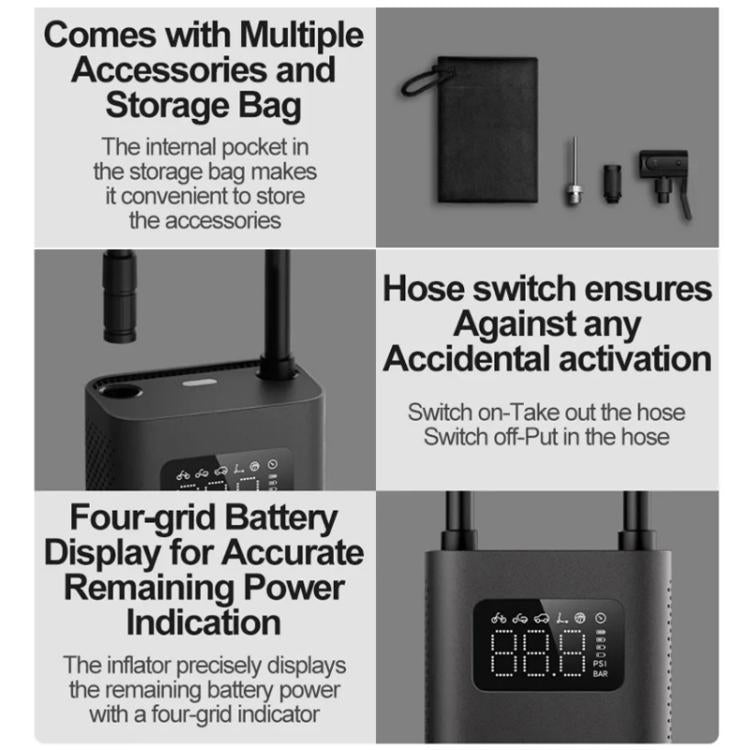 Xiaomi Mijia Air Pump 2D Compresor Eléctrico 2000 mAh, Portátil