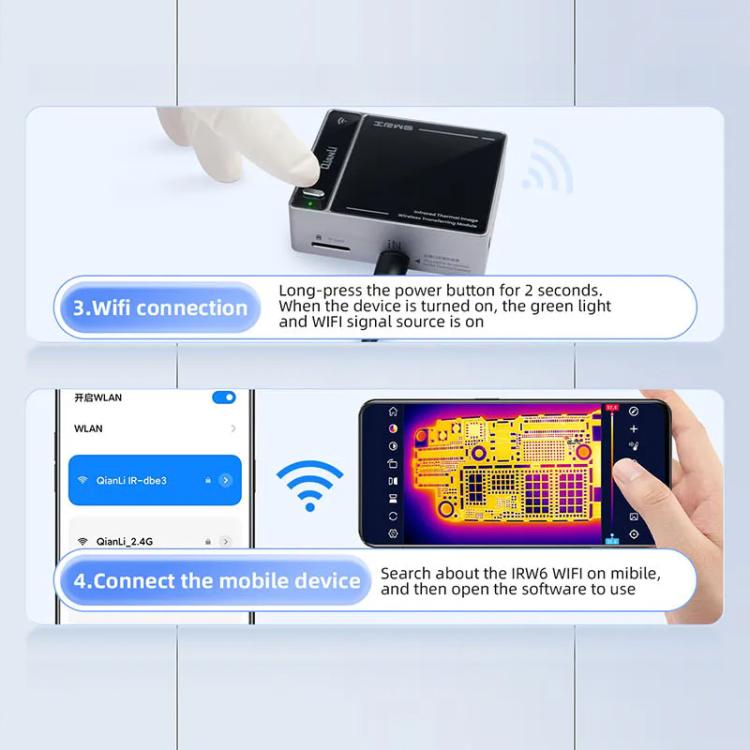 QianLi IRW6 Módulo Inalámbrico de ImágenesTérmicas WiFi Tiempo Real