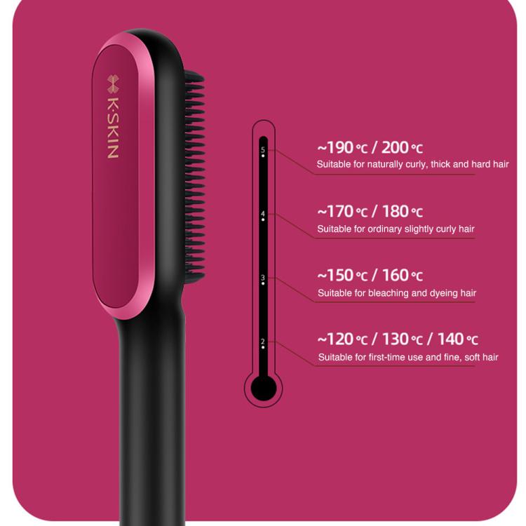 K-SKIN KD3800 Peine Alisador PTC Cabello Doble Modo
