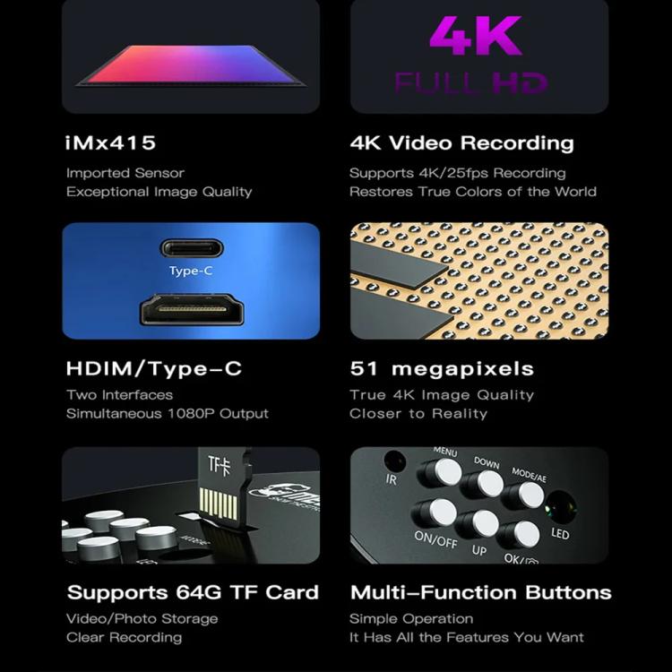 Mechanic MOS4K Cámara de Microscopio 4K IMX415 Sensor Pro