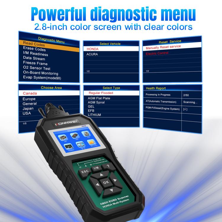 KONNWEI KW420 Escáner OBD2 Pantalla Color 2.8 Pulgadas