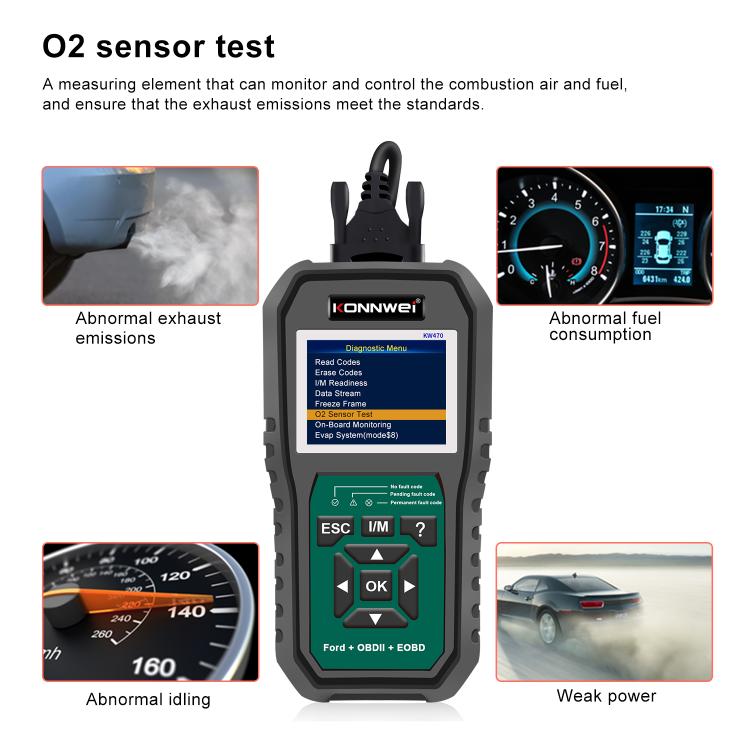 KONNWEI KW470 Escáner OBD2 Ford Pantalla Color 2.8 Pulgadas Moderno