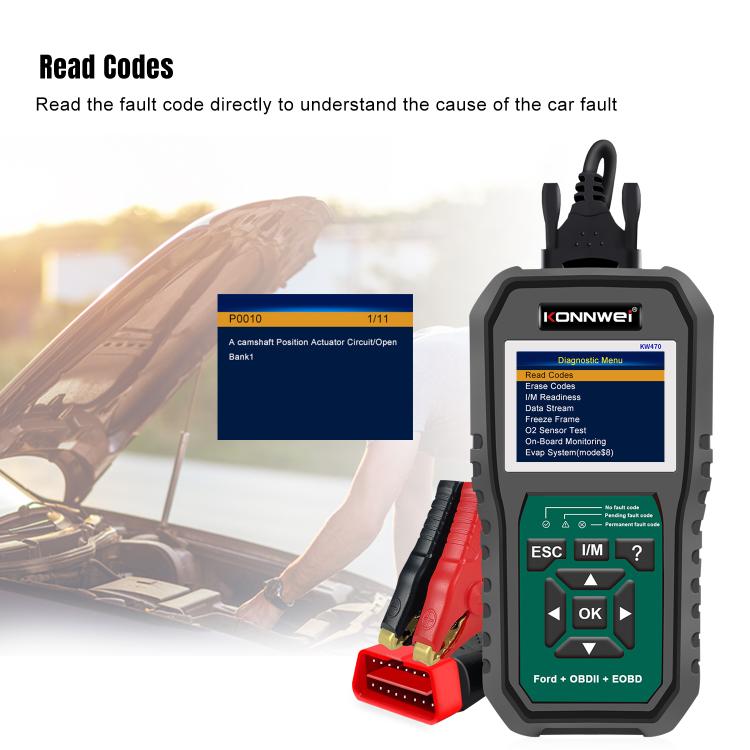 KONNWEI KW470 Escáner OBD2 Ford Pantalla Color 2.8 Pulgadas Moderno