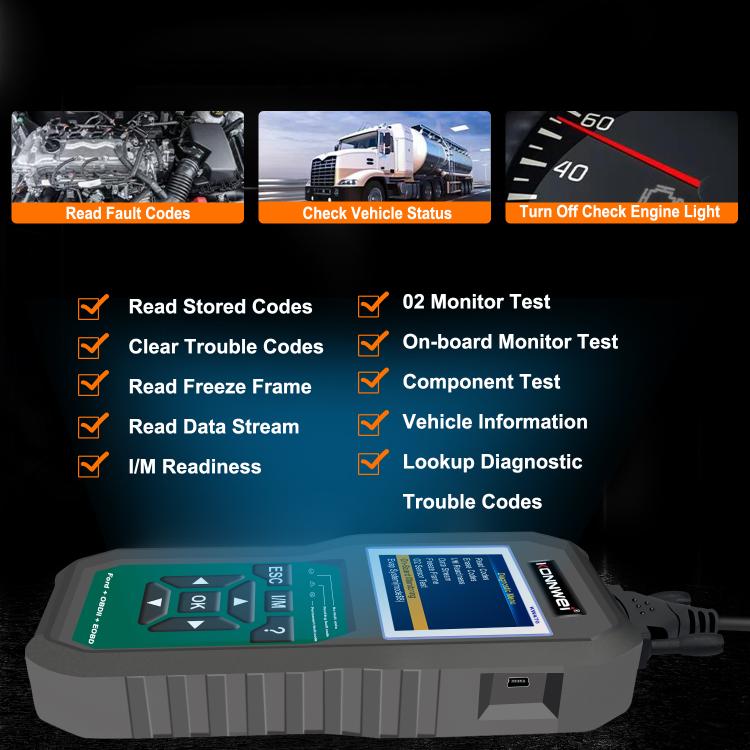 KONNWEI KW470 Escáner OBD2 Ford Pantalla Color 2.8 Pulgadas Moderno