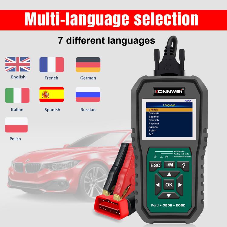 KONNWEI KW470 Escáner OBD2 Ford Pantalla Color 2.8 Pulgadas Moderno